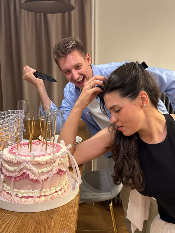 Birthday party in Khimki with cake, speeches, and food