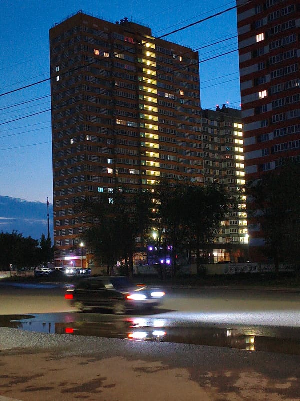 Evening walk through Orenburg neighborhoods and industrial districts