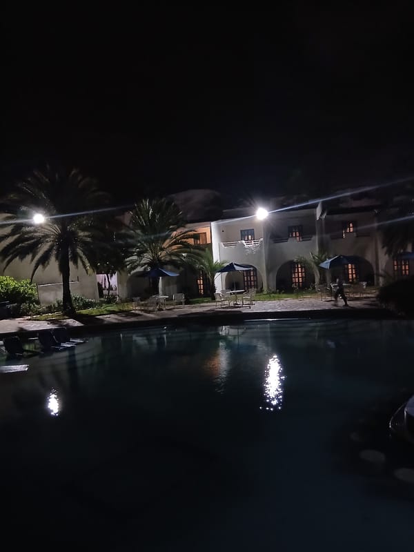 Nighttime waterfront scene captured in Altagracia, Venezuela