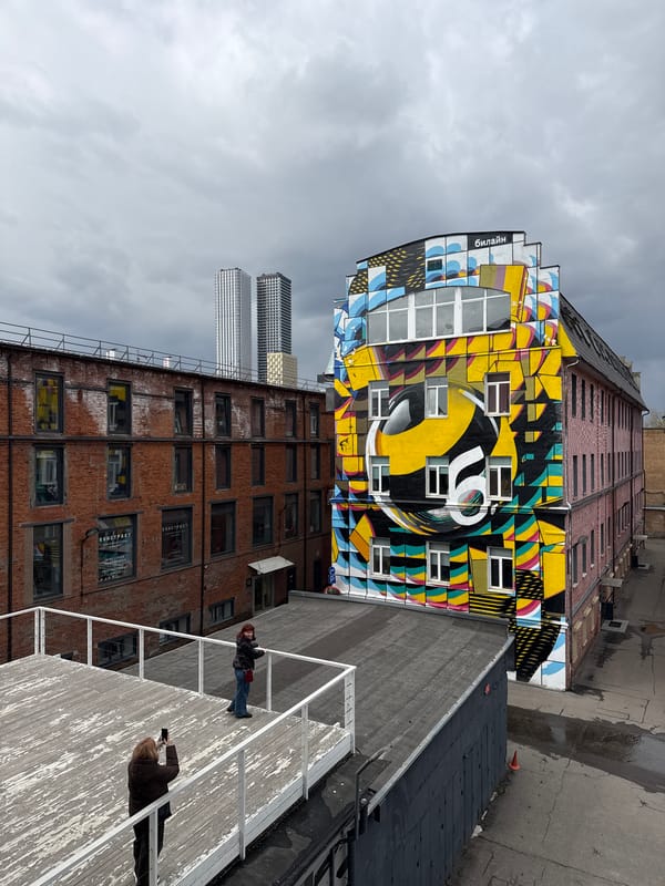 Street art documented across multiple Moscow locations Friday morning