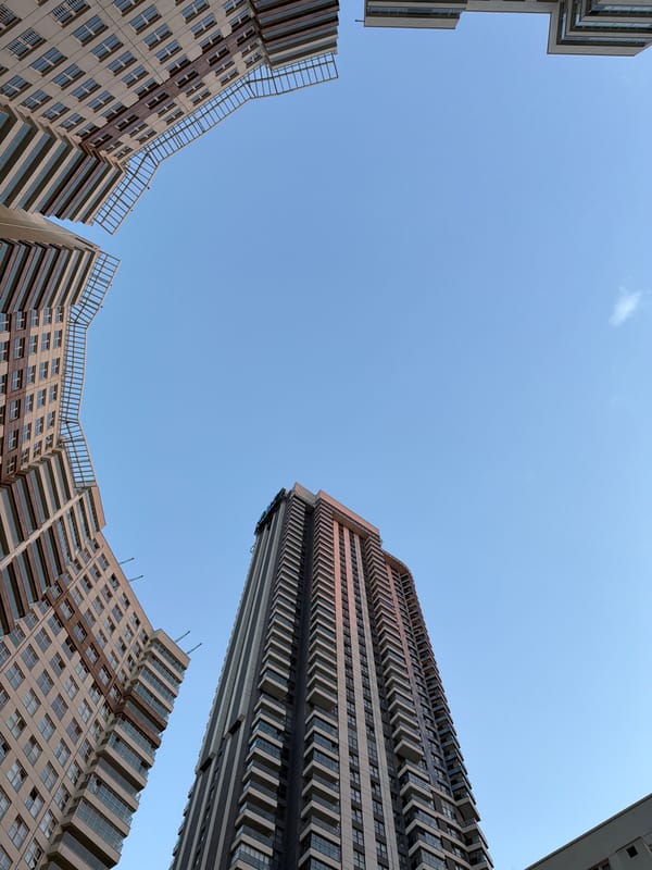 Inside and outside a high-rise residential complex in Ankara