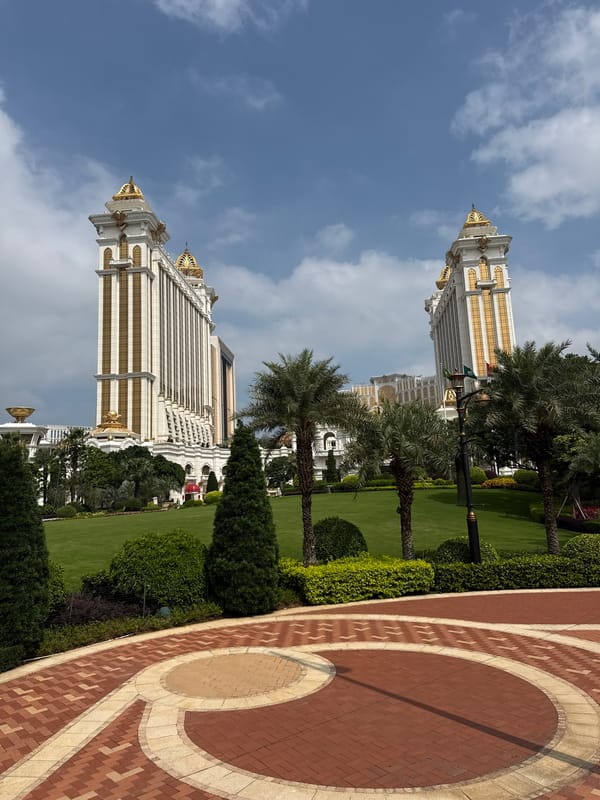 Early morning views of Galaxy Macau resort complex documented