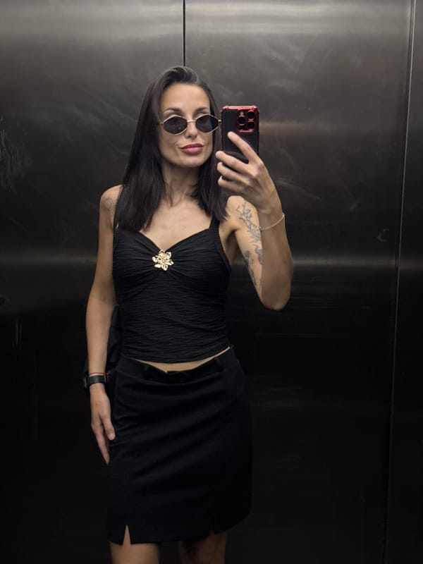 Woman takes selfie in elevator in Pleven, Bulgaria