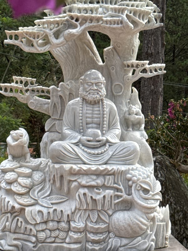 Visiting Da Lat's pagodas, zen gardens, and flower-filled temple grounds