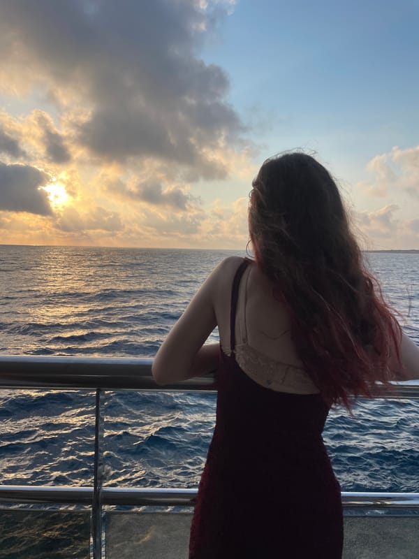 Sunset from a boat deck off the Paphos coast