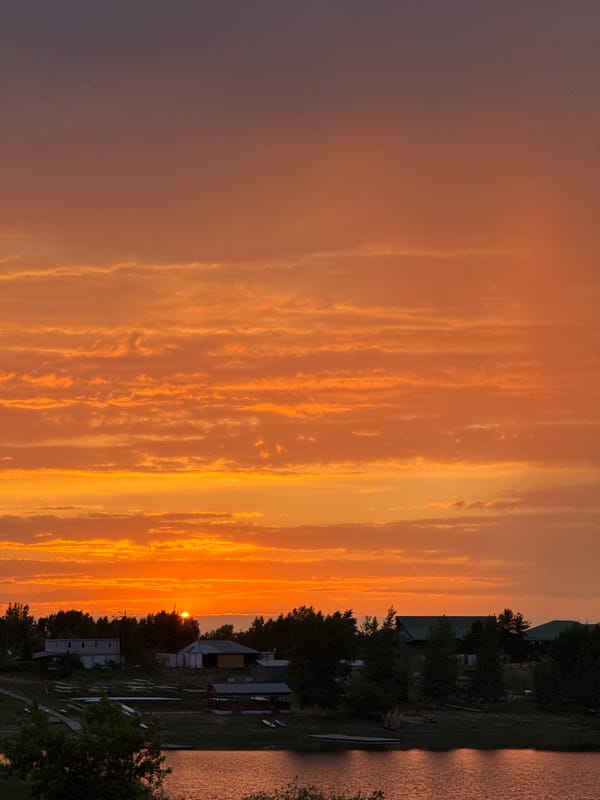 Vibrant sunset observed over Volga River in Nizhny Novgorod