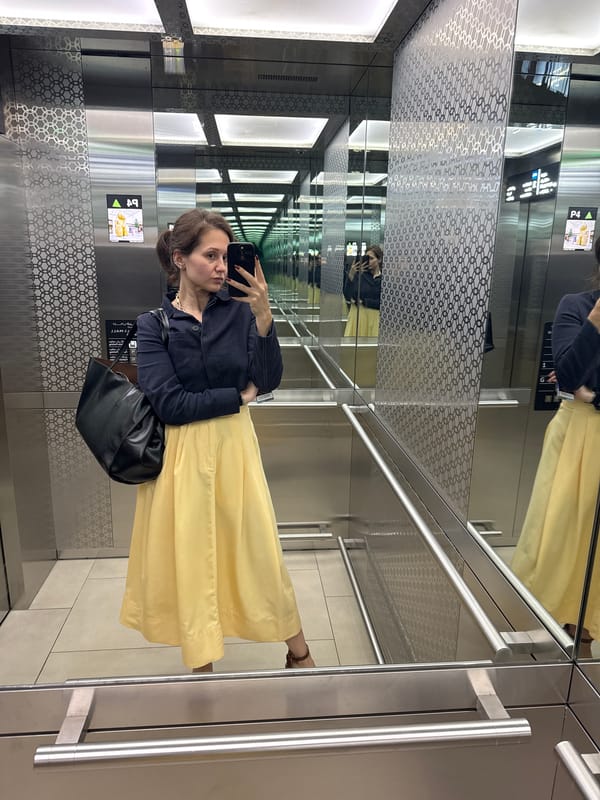 Woman takes selfie in mirrored Dubai elevator