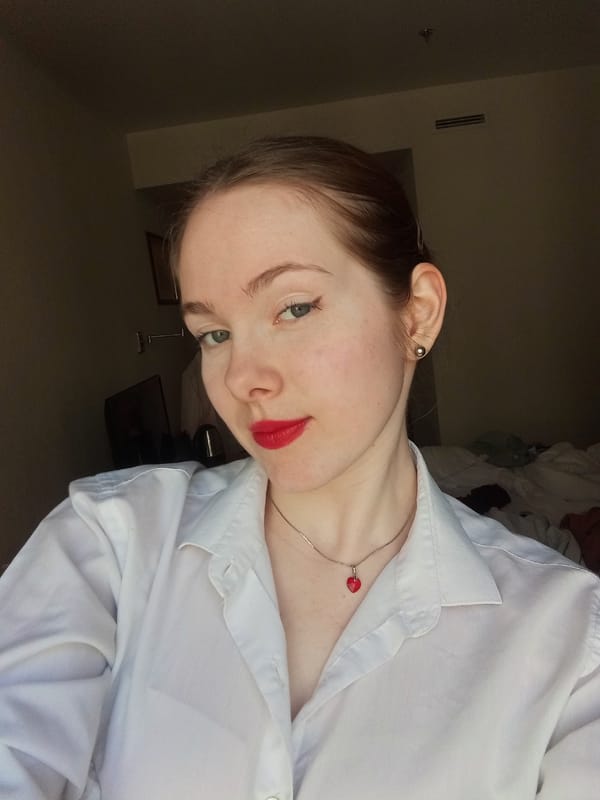 Woman takes selfies in Saint Petersburg