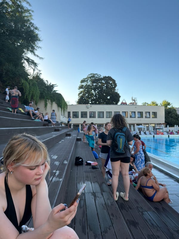 Afternoon at a Belgrade outdoor pool complex