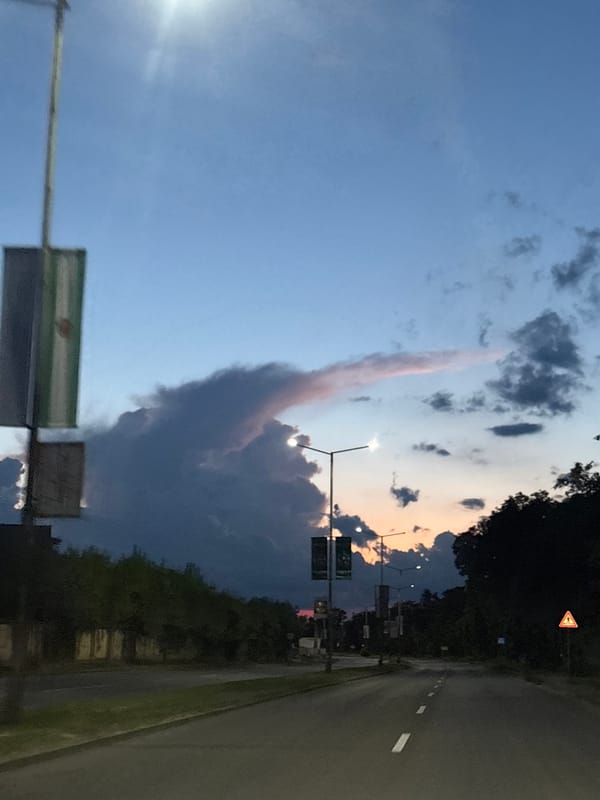 Witness documents sunset progression over residential street