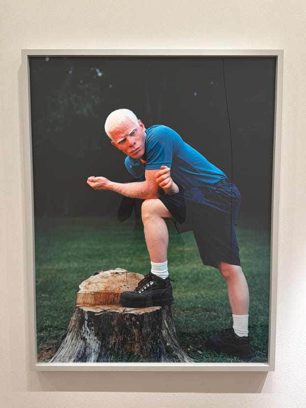 Gallery exhibition featuring portraits documented in Paris afternoon