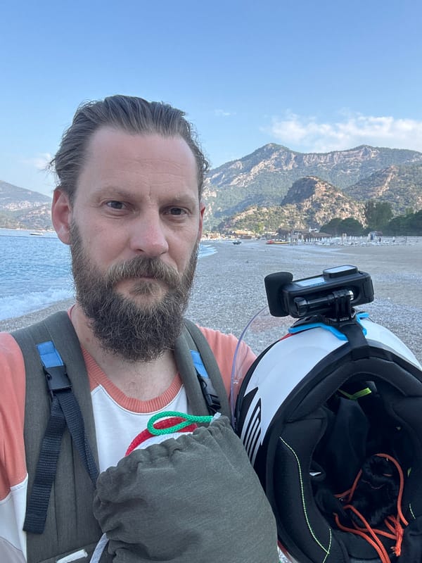 Motorcyclist documents early morning visit to Fethiye beach