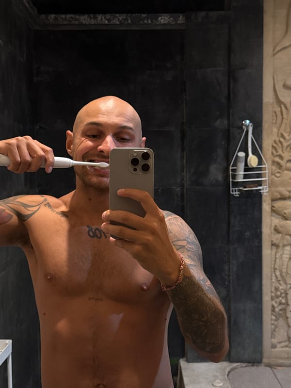 Bathroom mirror selfies, Kuta Selatan, seconds apart