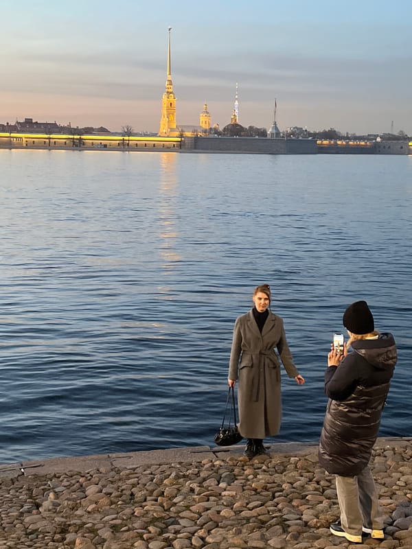 Evening scenes captured around Peter and Paul Fortress embankment