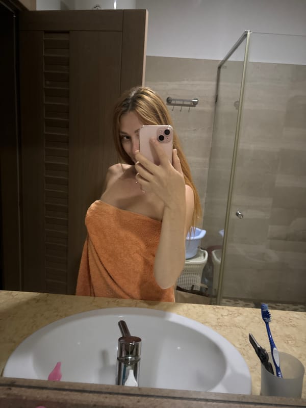 Budva apartment night: bathroom selfies and garden scenes