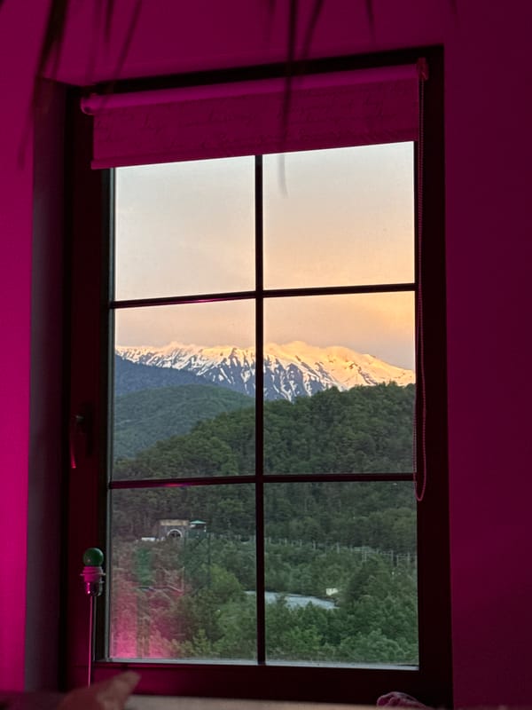 Sunset mountain views documented in Krasnaya Polyana, Russia