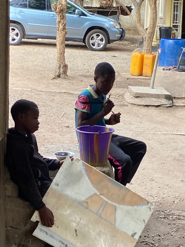 Morning life unfolds in Mararaba Nigeria neighborhood