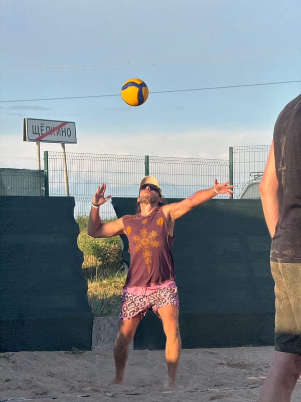 Beach volleyball games documented in Shchelkino, Ukraine