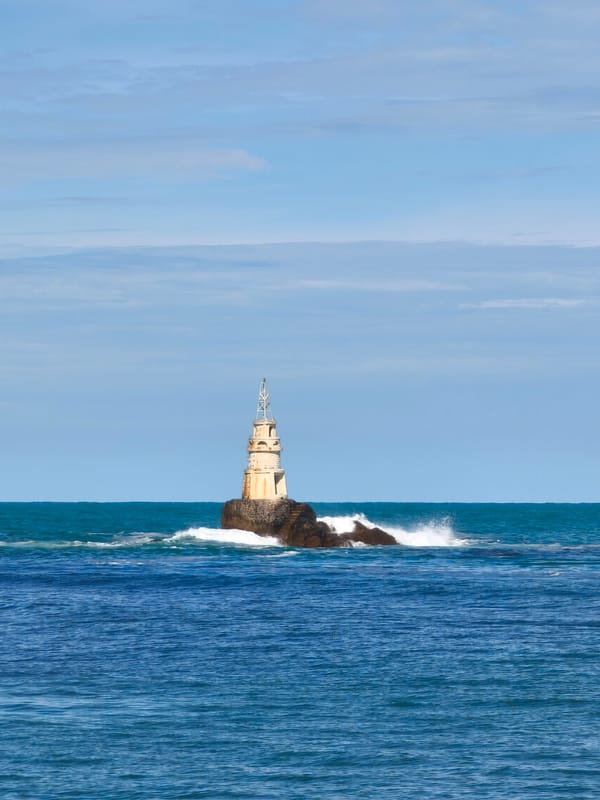 Ahtopol lighthouse and harbor views from Bulgarian coast
