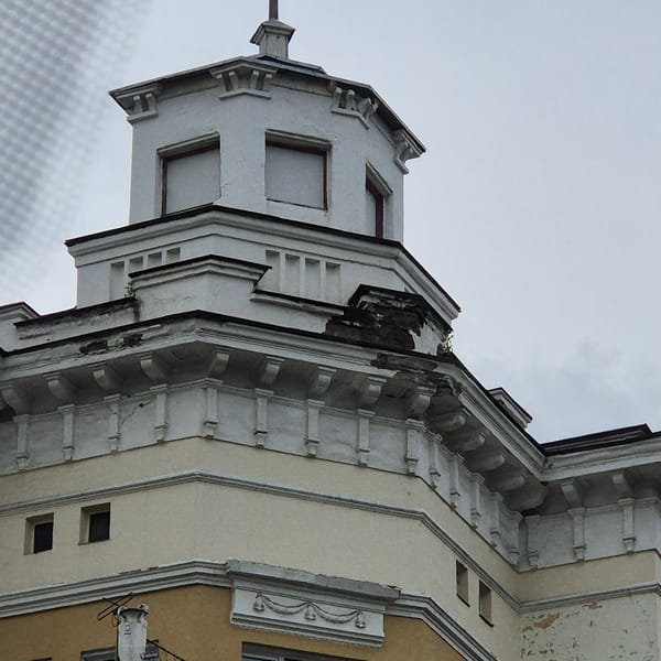 White religious building photographed in Kemerovo, Russia