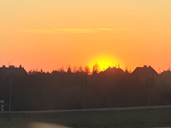 Sunset observed over Troitsk, Russia skyline