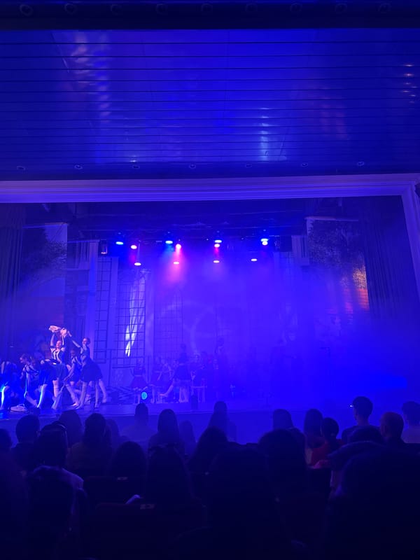 Concert with blue lighting draws crowds in Sofia theater
