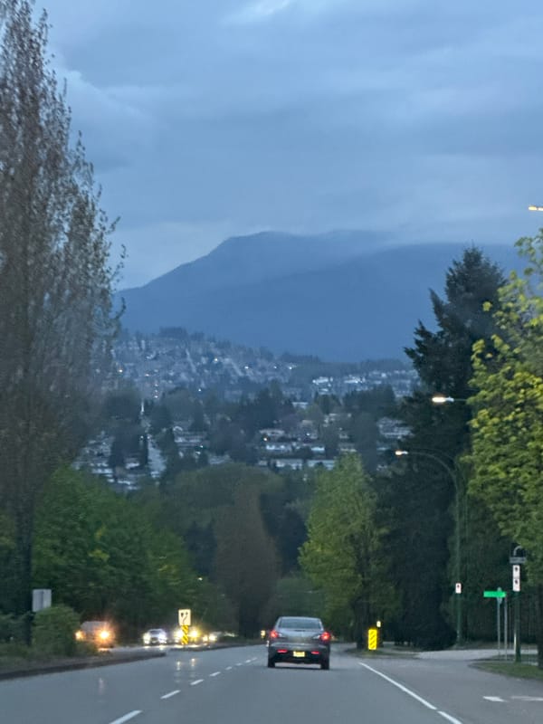 Evening city view captured from roadside in Burnaby