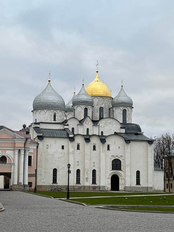 Early morning documentation of historic Veliky Novgorod landmarks and scenes