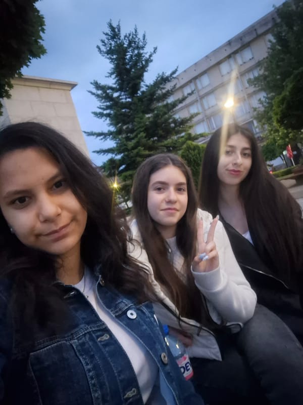 Evening street life captured in Pavlikeni, Bulgaria