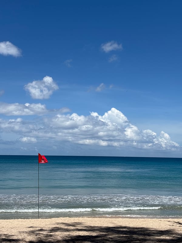 Beach scene observed in Choeng Thale, Thailand