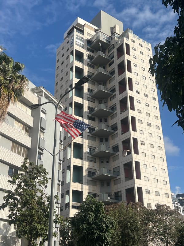 Multi-story modular building photographed in Ramat Gan, Israel