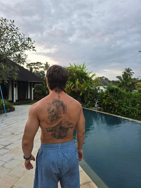Tropical poolside moments captured by single witness