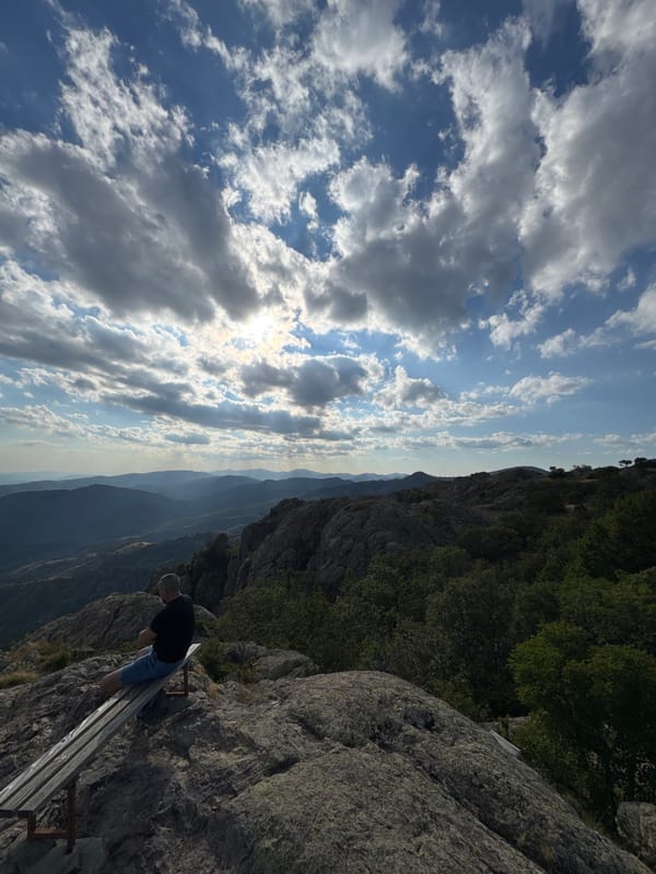 Hilltop overlook above Ichera with wide views across Bulgaria