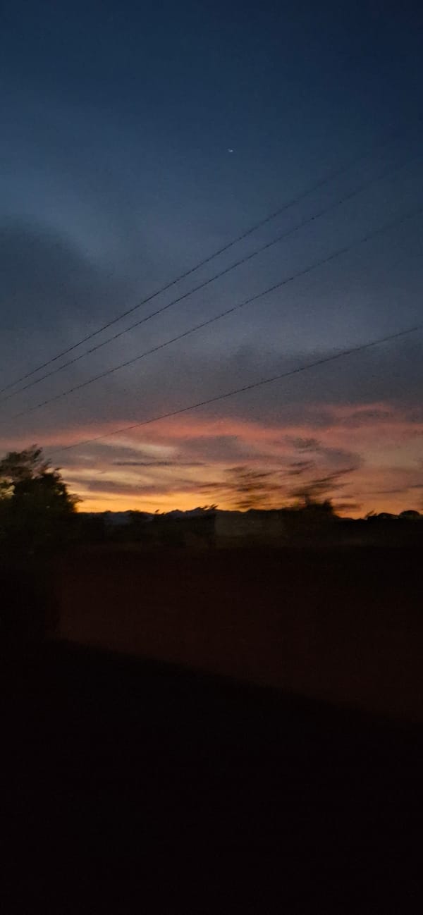 Sunset observed in Vallecito, Venezuela with colorful sky display
