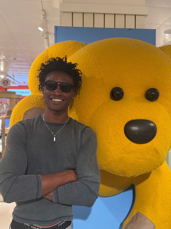 Giant yellow stuffed bear draws a crowd at London retail store