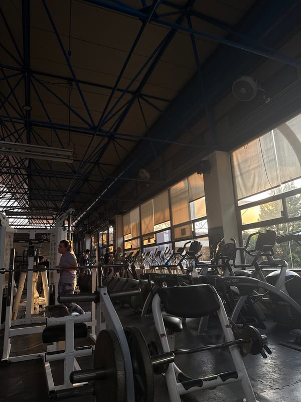 Gym interior documented in San Bernardino Tlaxcalancingo, Mexico