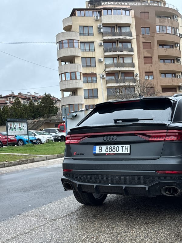 Luxury SUV parked on street in Bulgarian city