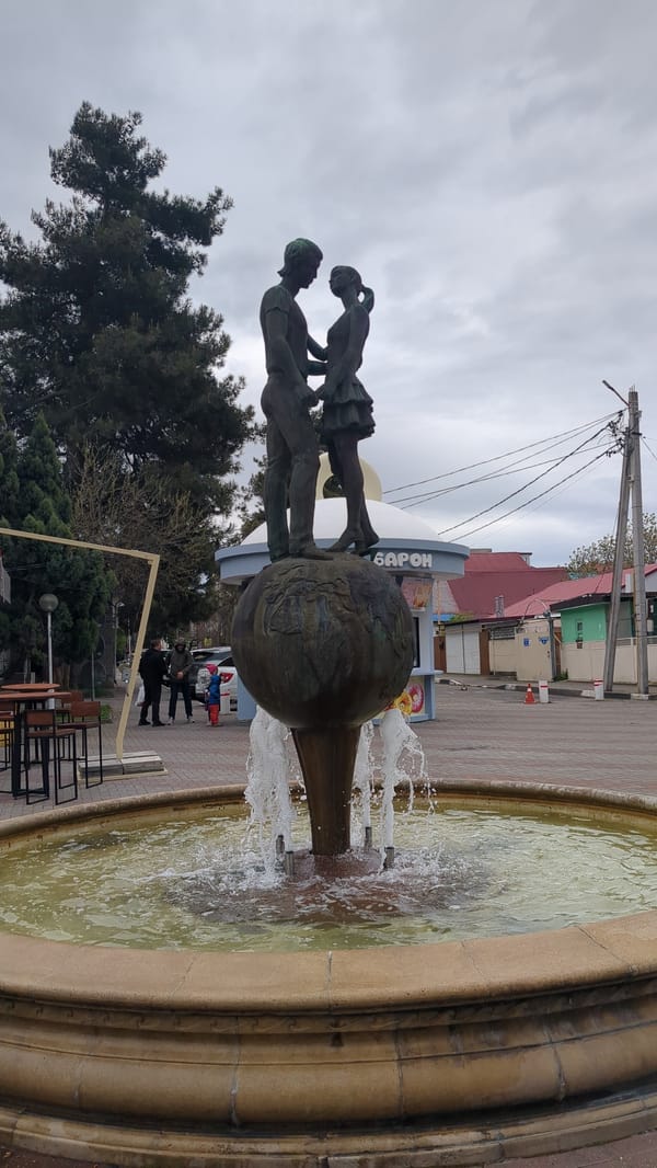 Morning walk documented through downtown Gelendzhik, Russia landmarks