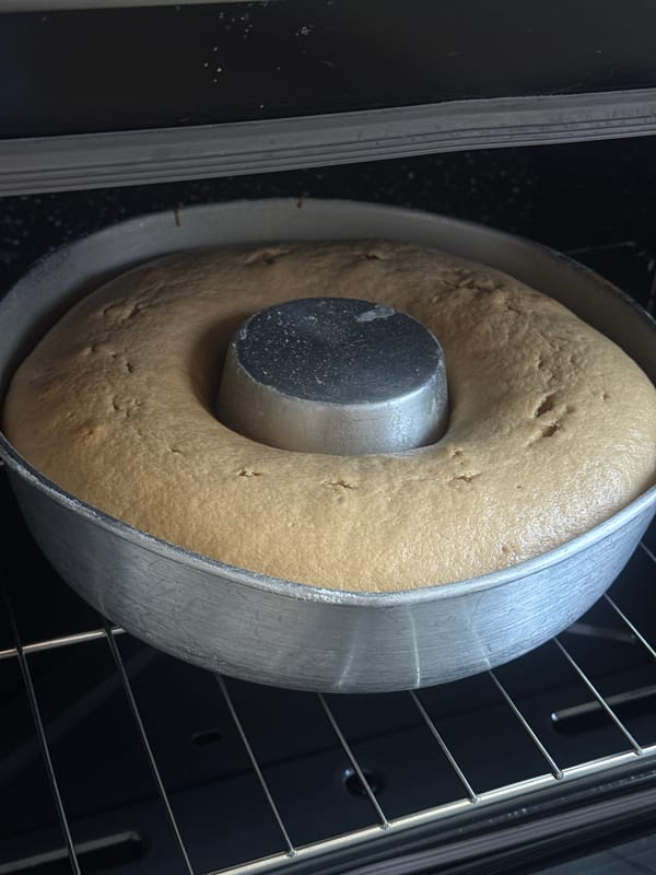 Home baker makes bundt cake in Mexican town