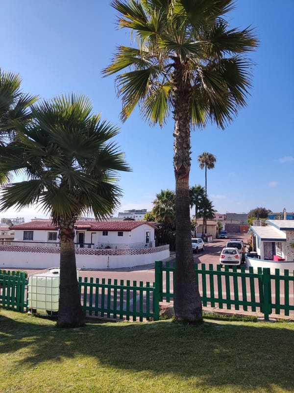 Tennis gear and sunny grounds at a Rosarito retreat