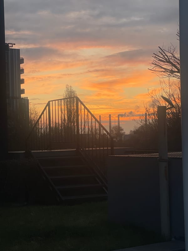 Sunset captured from elevated structure in Sofia Bulgaria