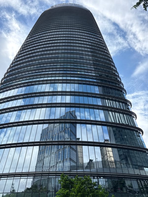 Street life and skyline around Guangzhou's Haizhu District IFC area