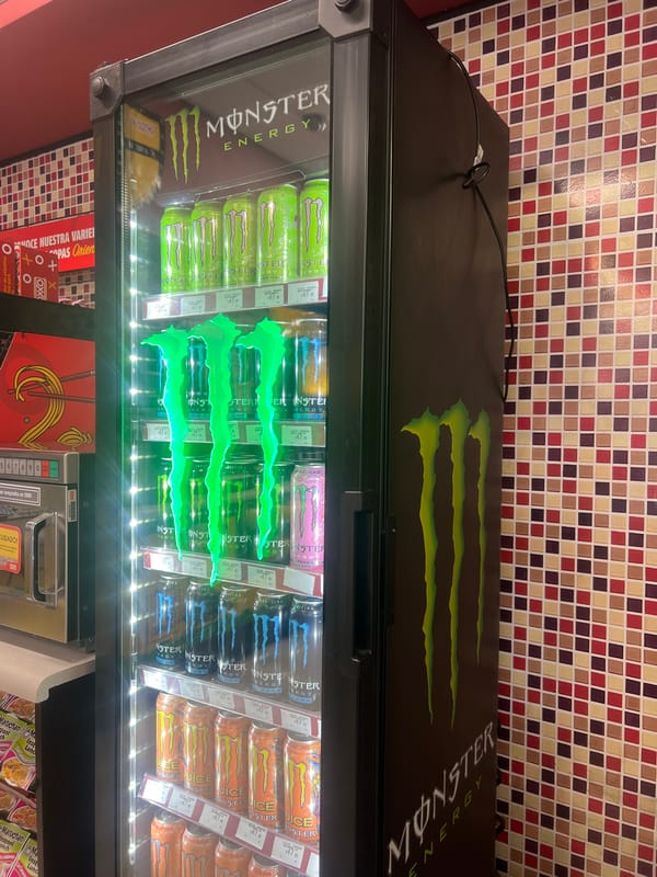 Monster Energy Display Stocked at Cholula OXXO Store