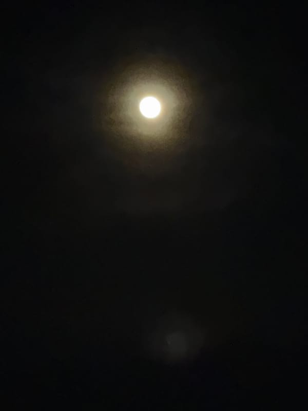 Moon and secondary light observed in Votkinsk night sky