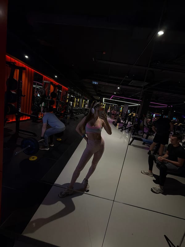 Gym session and selfies in Novaya Usman, Russia