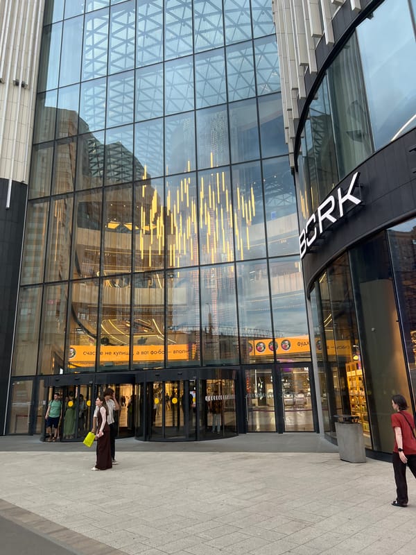 Evening tour through Saint Petersburg shopping districts documented