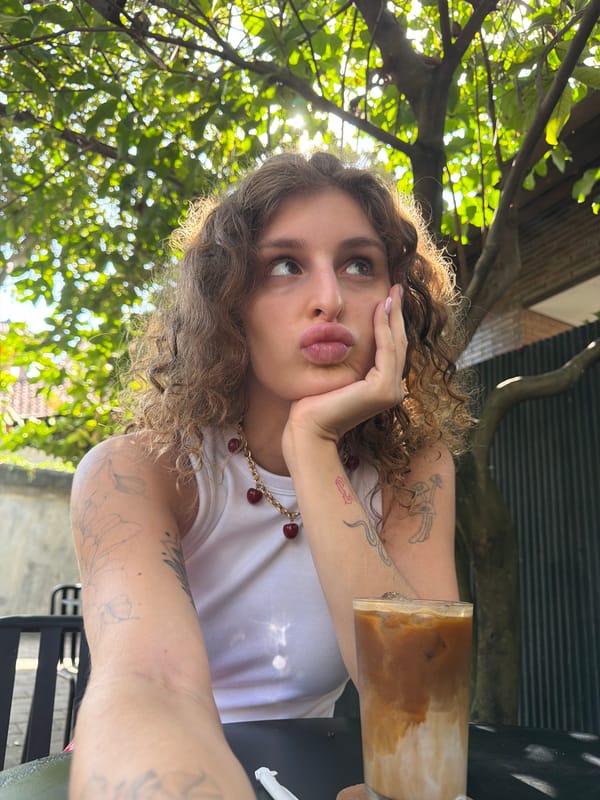 Lazy Monday iced coffee session at an outdoor café in Mengwi
