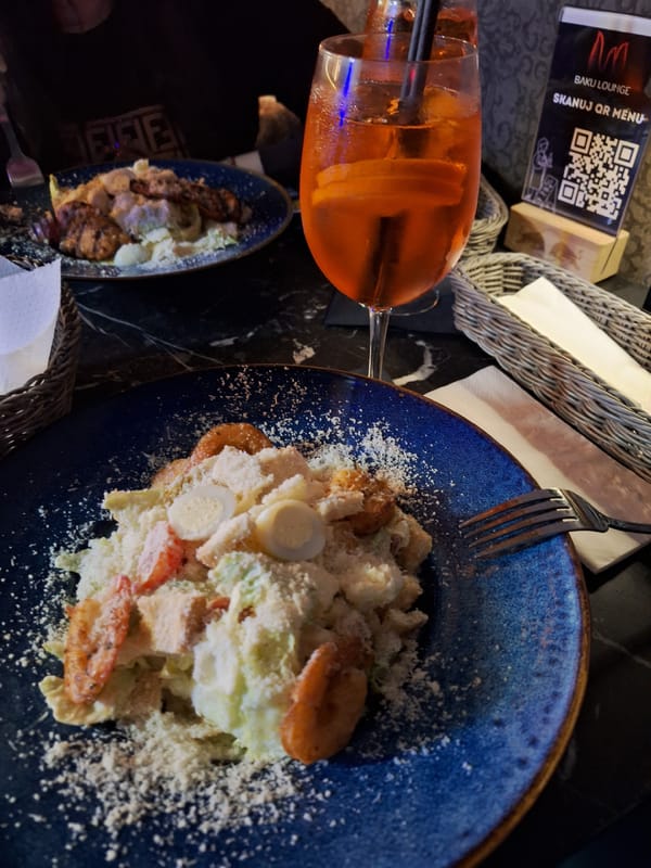 Evening dining session documented at Wrocław bar