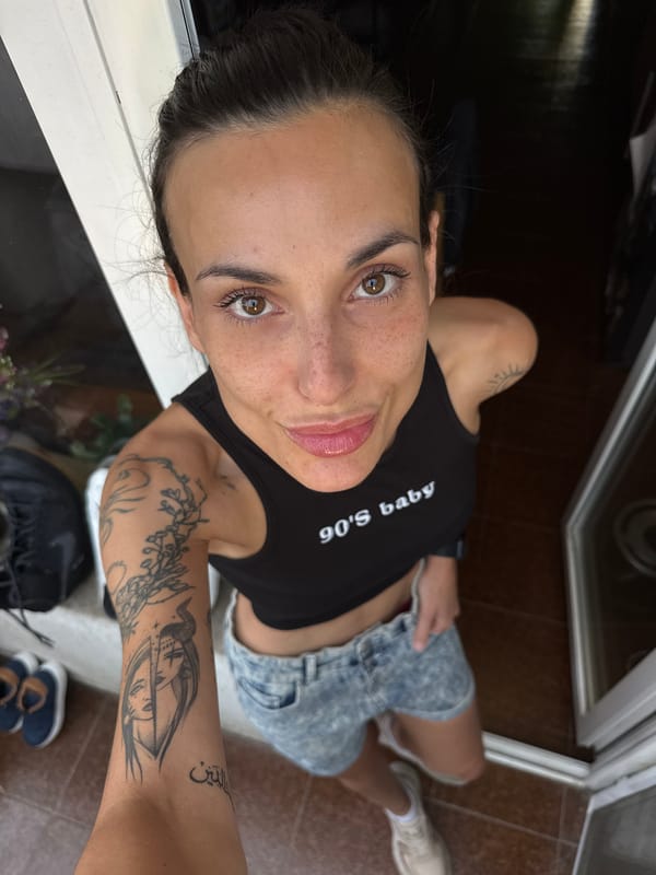 Woman takes early morning selfie in Pleven, Bulgaria