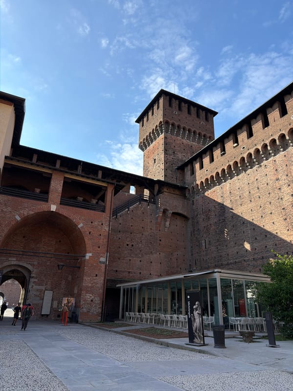 Morning stroll documented at Milan's Sforza Castle and Sempione Park
